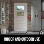 GORILLA GRIP 100% Waterproof All-Season WeatherMax Doormat, US Designed Natural Rubber, Stain and Fade Resistant, Low Profile Indoor Outdoor Door Mats, Easy Clean Patio Mat, 17x29, Light Gray Bones