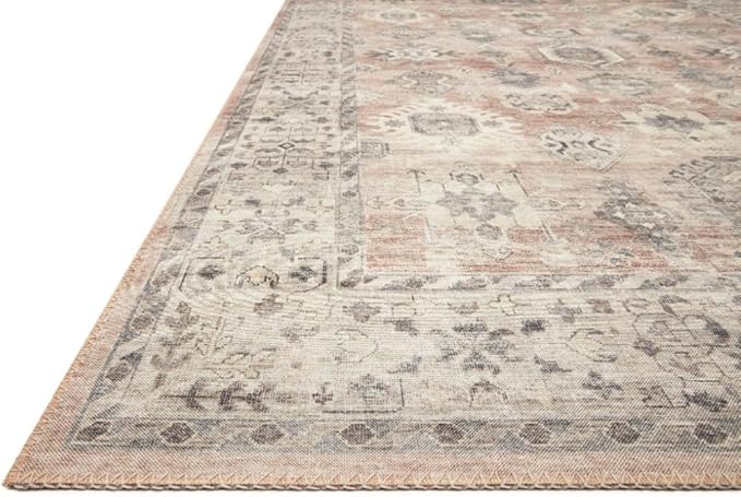 Loloi Hathaway Collection HTH-03 Java/Multi 2'-6" x 7'-6", .25" Thick Runner Rug, Soft, Durable, Printed, Modern, Low Pile, Non-Shedding, Easy Clean, Living Room Rug