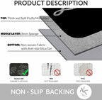 Black Glitter Blessed Bath Mat for Bathroom Bible Verse Blessed Bath Rugs Door Mat Non Slip Rubber Backed Bathroom Floor Mat for Bathtub Sink Shower 16"X24"