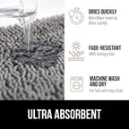 GORILLA GRIP Bath Rug Mat 60x17, Thick Soft Absorbent Chenille, Quick Dry Microfiber Mats, Rubber Backing Washable Shower Floor Rugs, Bathmat Runner, US Designed Bathroom Home Decor Accessories Grey
