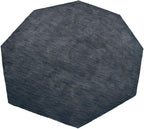 Hand Knotted Loom Wool ECO-Friendly Area Rugs - 10'x10', Octagon, Charcoal Color, Solid Plain Design, High Pile Handmade Anti Skid Area Rugs for Living Room, Bed Room (L00111)