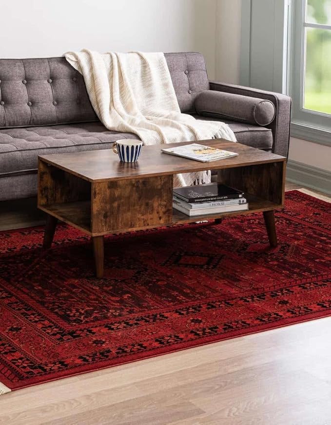 Unique Loom Tekke Collection Area Rug - Sheibani (3' 3" x 5' 3" Rectangle, Red/ Black)