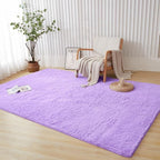 Andency 8x10 Area Rugs for Living Room, Purple Non-Slip Fluffy Soft Large Shag Bedroom Carpet, Big Indoor Thick Nursery Rug for Kids Dorm Home Decor Aesthetic