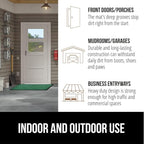 GORILLA GRIP Waterproof Traffic Guard Door Mat, 2 Pack Heavy Duty Entryway Mats, Strong Rubber Back Commercial Utility Rugs for Office Hallway, Garage Floor and Home, Low Profile Carpet, 29x17, Green