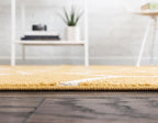 Rugs.com Lattice Frieze Collection Rug – 3' 3 x 5' 3 Oval Yellow Medium Rug Perfect for Living Rooms, Large Dining Rooms, Open Floorplans