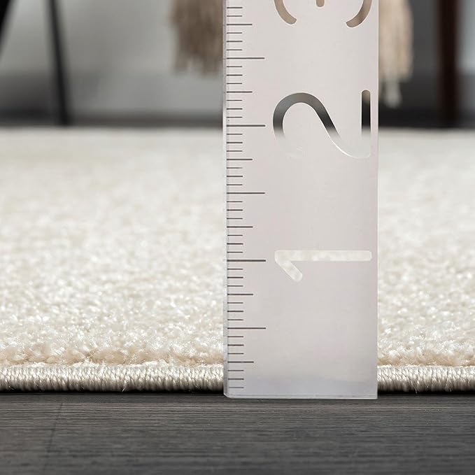 Abani Nuevo Collection Area Rug - Transitional Beige/Cream Design -7'9" x 10'2" - Easy to Clean - Durable for Kids & Pets - Non-Shedding - Medium Pile - Soft Feel - for Living Room, Bedroom & Office