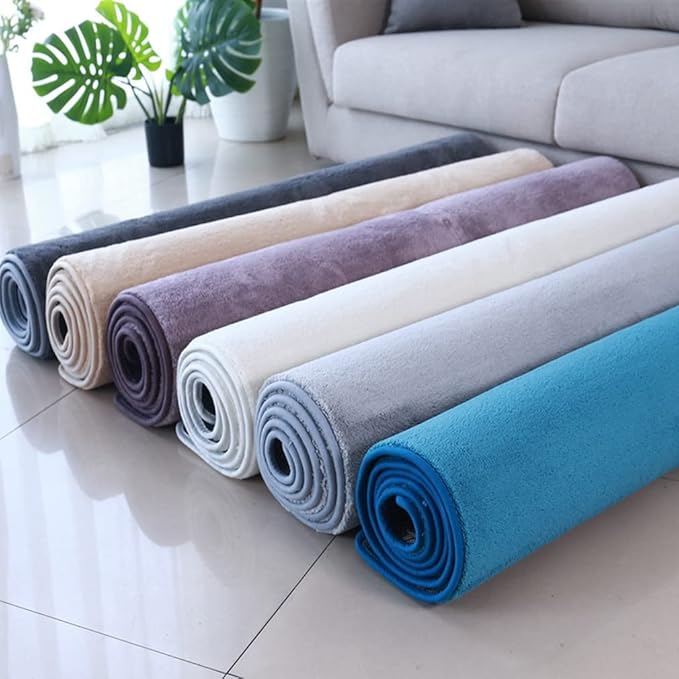 Soft Cashmere Area Rug Luxury Bedside Carpet Bedroom Living Room Mats Solid Color Children's Room Rugs Runner Carpets Indoor Mats Home Décor White Gray Red 5' X 6.5'
