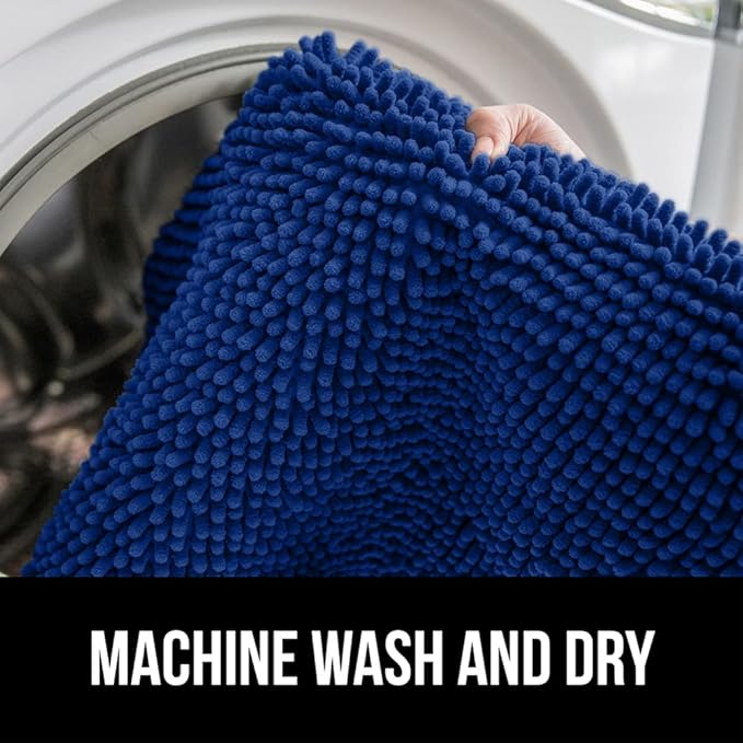 GORILLA GRIP Bath Rug Mat, Thick Soft Absorbent Chenille, Quick Dry Microfiber Mats, Rubber Backing Washable Shower Floor Rugs, US Designed Bathroom Bathmat Home Decor Accessories, 24x17 Royal Blue