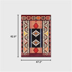 Vintage Boho Area Rugs Multicolor Ethnic Style Geometric Splicing Carpets Bedroom Living Room Kitchen Floor Mats Indoor Outdoor Non-Shedding Runner Rug Home Décor Carpet 4' X 5.2'