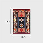 Vintage Boho Area Rugs Multicolor Ethnic Style Geometric Splicing Carpets Bedroom Living Room Kitchen Floor Mats Indoor Outdoor Non-Shedding Runner Rug Home Décor Carpet 5.2' X 6.5'