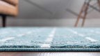 Rugs.com Lattice Trellis Collection Rug – 3' x 5' Blue Low-Pile Rug Perfect for Living Rooms, Large Dining Rooms, Open Floorplans