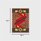 Vintage Boho Area Rugs Multicolor Ethnic Style Geometric Splicing Carpets Bedroom Living Room Kitchen Floor Mats Indoor Outdoor Non-Shedding Runner Rug Home Décor Carpet 5' X 6.5'
