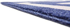 Unique Loom Athens Collection Classic Geometric Modern Border Design Area Rug (8' 0 x 8' 0 Square, Navy Blue/ Beige)