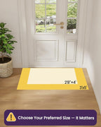 DEXI Ultra Thin Entryway Door Mat 36x56, Non Slip Rubber Backing Inside Entry Mat, Low Profile Easy Clean Dirt Trapper Doormat for Inside Entrance Patio, Green
