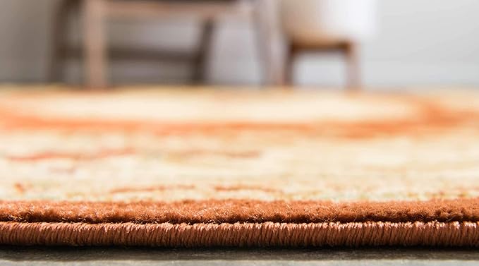Unique Loom Versailles Collection Traditional Classic Floral Motif Area Rug (3' 3 x 5' 3 Rectangular, Terracotta/ Ivory)