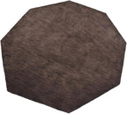 Hand Knotted Loom Wool ECO-Friendly Area Rugs - 8'x8', Octagon, Brown Color, Solid Plain Design, High Pile Thick Handmade Anti Skid Area Rugs for Living Room, Bed Room (L00111)
