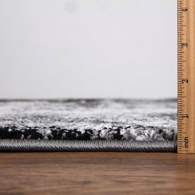 Keen Home Design Area Rugs - 4x6 Non-Shedding, Abstract Rugs for Kitchen, Living Room, Bedroom, Dining Room, Entryway - Size: 4' x 6', Abstract Black