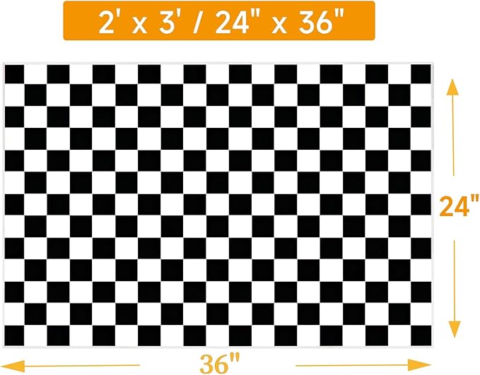 Checkered Rug 2x3 Black and White Rug Modern Entryway Indoor Small Carpet Washable Checkered Bathroom Mat Low-Pile Non-Slip Floor Carpet for Bedroom Kitchen Entryway (Black and White, 2x3ft)