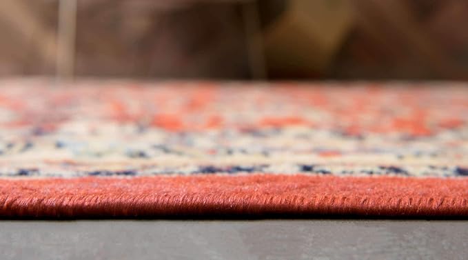 Unique Loom Sialk Hill Collection Area Rug - Washington (4' 1" x 6' 1" Rectangle Terracotta/Cream)