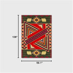 Vintage Boho Area Rugs Multicolor Ethnic Style Geometric Splicing Carpets Bedroom Living Room Kitchen Floor Mats Indoor Outdoor Non-Shedding Runner Rug Home Décor Carpet 5' X 9'