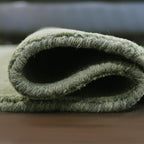 Hand Knotted Loom Wool ECO-Friendly Area Rugs - 10'x10', Octagon, Green Color, Solid Plain Design, High Pile Handmade Anti Skid Area Rugs for Living Room, Bed Room (L00111)