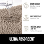 GORILLA GRIP Bath Rug Mat 54x24, Thick Absorbent Chenille, Quick Dry Microfiber Mats, Rubber Backing Washable Shower Floor Rugs, Bathmat Runner, US Designed Bathroom Home Decor Accessories Gray Beige