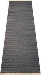 Rugsotic Carpets Hand Woven Flat Weave Kilim Wool 2'6''x10' Runner Area Rug Solid Silver D00111