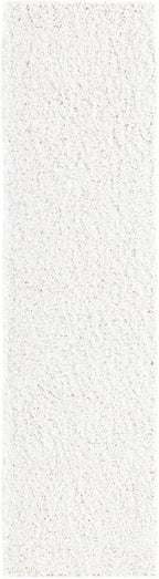 Unique Loom Davos Shag Collection Area Rug - Solid (2' 2" x 8' Runner, White/ Ivory)