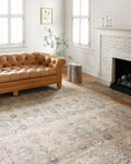 Loloi Hathaway Collection HTH-03 Java/Multi 9'-0" x 12'-0", .25" Thick Area Rug, Soft, Durable, Printed, Modern, Low Pile, Non-Shedding, Easy Clean, Living Room Rug
