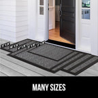 GORILLA GRIP 100% Waterproof All-Season WeatherMax Doormat, US Designed Natural Rubber, Stain and Fade Resistant, Low Profile Indoor Outdoor Door Mats, Easy Clean Patio Mat, 17x29, Burgundy Leaves