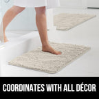 GORILLA GRIP Bath Rug Mat 60x24, Soft Absorbent Chenille, Quick Dry Microfiber Mats, Rubber Backing Washable Shower Floor Rugs, Bathmat Runner, US Designed Bathroom Home Decor Accessories Charcoal