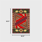 Vintage Boho Area Rugs Multicolor Ethnic Style Geometric Splicing Carpets Bedroom Living Room Kitchen Floor Mats Indoor Outdoor Non-Shedding Runner Rug Home Décor Carpet 5.2' X 7.5'