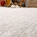 Alfa Rich 7x10 White Washable Area Rugs for Living Room Bedroom Kitchen Cotton Decor Rug