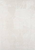 Abani Zen 4' x 6' Cream Rug – Neutral Brush Stroke Sandbrush Design, Medium Soft Area Rug for Living Room & Bedroom, Durable & Easy to Clean