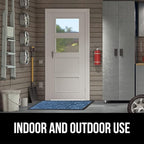 GORILLA GRIP 100% Waterproof All-Season WeatherMax Doormat 35x23, US Designed Natural Rubber, Stain and Fade Resistant, Low Profile Indoor Outdoor Door Mats, Easy Clean Patio Mat, Ocean Blue Waves