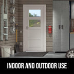 GORILLA GRIP 100% Waterproof All-Season WeatherMax Doormat 35x23, US Designed Natural Rubber, Stain and Fade Resistant, Low Profile Indoor Outdoor Door Mats, Easy Clean Patio Mat, Gray Diamond