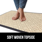 GORILLA GRIP 100% Waterproof All-Season WeatherMax Doormat, 47x35, US Designed Natural Rubber, Stain and Fade Resistant, Low Profile Indoor Outdoor Door Mats, Easy Clean Patio Mat, Modern Latte