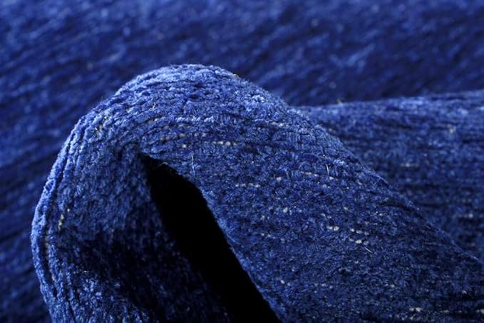 Alfa Rich 7x10 Dark Blue Washable Area Rugs for Living Room Bedroom Kitchen Cotton Decor Solid Rug