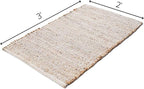 Savi Home Jute Cotton 24 x 36 Hand Woven Natural Farmhouse Area Rug for Living Room Bedroom Kitchen Hallway Entryway- Rustic Vintage Bohemian Decor