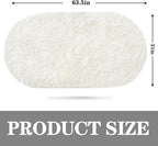 Soft Fluffy Rugs for Bedroom, Cream White Fuzzy Shaggy Oval Bedside Area Rug Set of 2, Non-Slip Cozy Plush Shag Carpet for Kids Room Nursery Dorm Living Room, 2.6 x 5.3 Feet