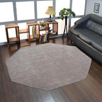 Hand Knotted Loom Wool ECO-Friendly Area Rugs - 6'x6', Octagon, Beige Color, Solid Plain Design, High Pile Thick Handmade Anti Skid Area Rugs for Living Room, Bed Room (L00111)