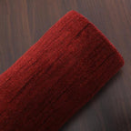 Hand Knotted Loom Wool ECO-Friendly Area Rugs - 2'6"x8', Runner, Red Color, Solid Plain Design, High Pile Thick Handmade Anti Skid Area Rugs for Living Room, Bed Room (L00111)