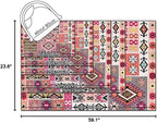 Vintage Boho Area Rugs Multicolor Ethnic Style Geometric Splicing Carpets Bedroom Living Room Kitchen Floor Mats Indoor Outdoor Non-Shedding Runner Rug Home Décor Carpet 2' X 5'