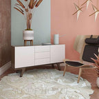 Round Floral Area Rug – Elegant Textured Rose Design – Soft Decorative Circle Mat with Non-Slip Backing for Living Room, Bedroom, Nursery, or Entryway (White_10x10 ft)
