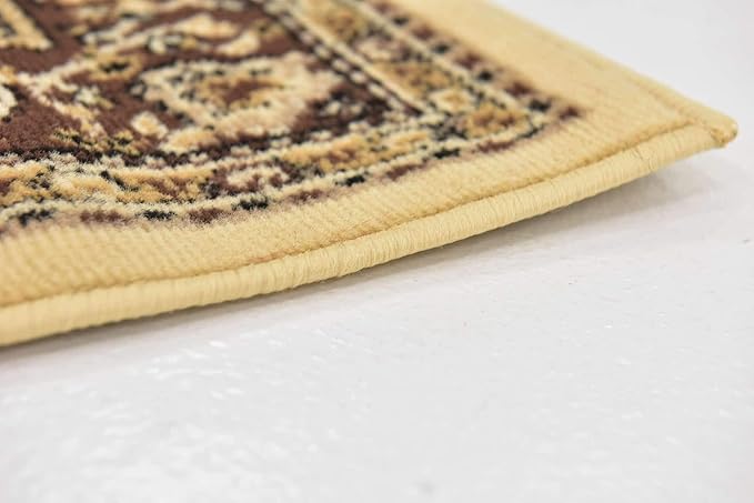 Unique Loom Reza Collection Traditional Persian Style Area Rug, 2 ft 7 in x 10 ft, Ivory/Brown