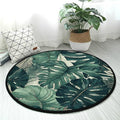Small Round Area Rug, Washable & Non Slip Soft Rugs for Cozy Home Decor Monstera Leaves Pattern for Living Room, Bedroom, Entryway, Indoor & Outdoor Use