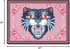 Cartoon Animal Pattern Area Rug Cute Cat Luxury Floral Decor for Carpet Farmhouse Bedroom Living Room Rugs Bathroom Kitchen Runner Mat Indoor Outdoor Non Slip Doormat 2' X 4'