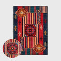 Vintage Boho Area Rugs Multicolor Ethnic Style Geometric Splicing Carpets Bedroom Living Room Kitchen Floor Mats Indoor Outdoor Non-Shedding Runner Rug Home Décor Carpet 4' X 5'