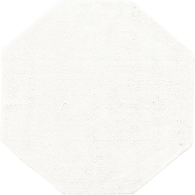Unique Loom Solo Collection Area Rug - Calabasas (7' 10" Octagon, Snow White)