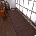 Rugsotic Carpets Hand Woven Flat Weave Kilim Wool 2'6''x10' Runner Area Rug Solid Dark Brown D00111